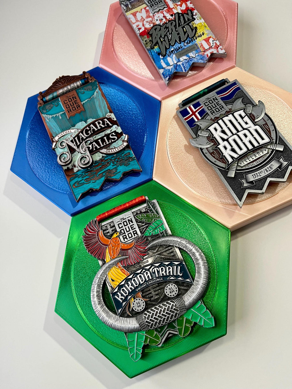 Shiny Honeycomb Medal Holders - Small - 6+ Colours - Made in The UK - Worldwide Shipping