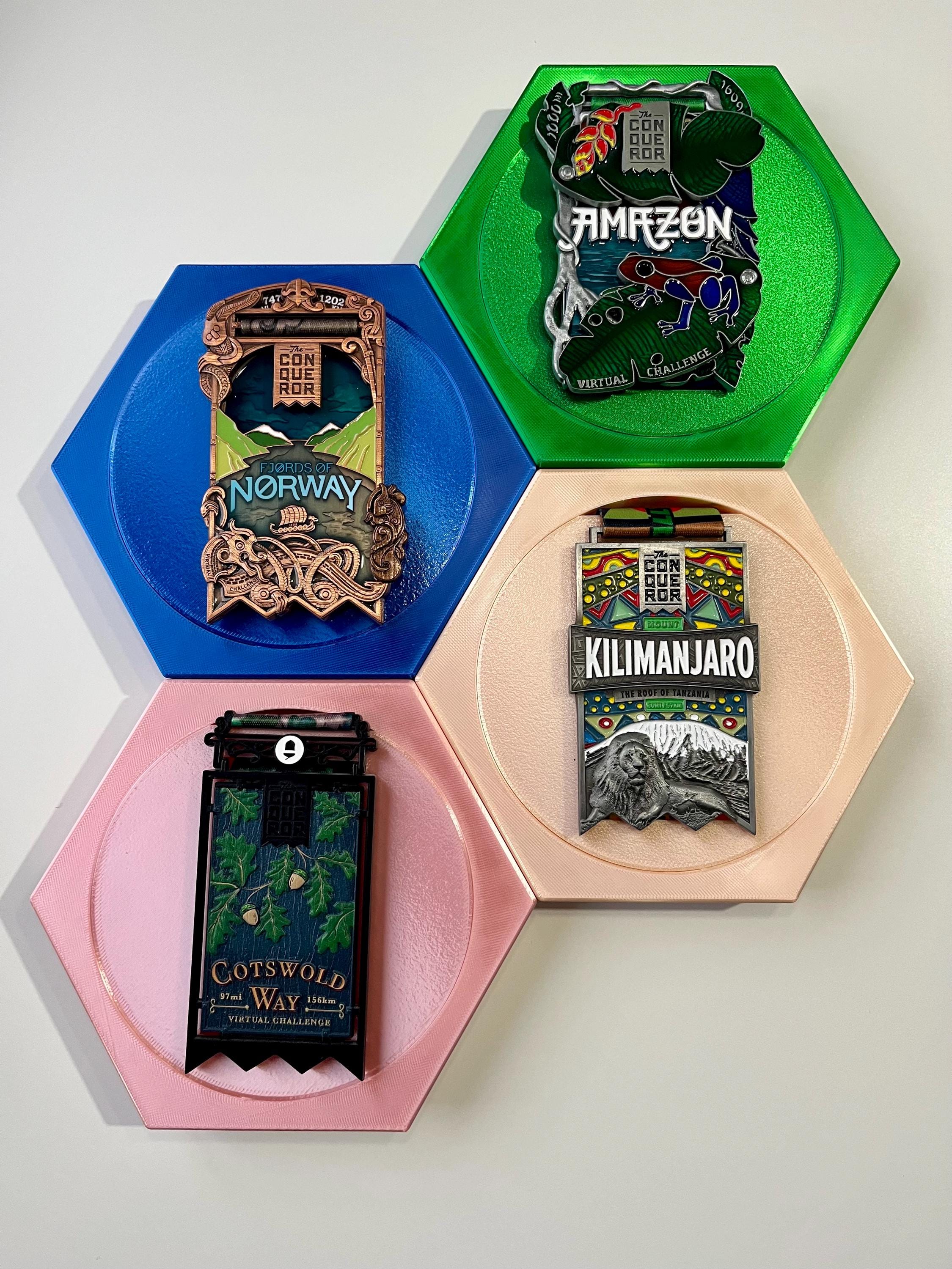 Shiny Honeycomb Medal Holders - Large - 6+ Colours - Made in The UK - Worldwide Shipping.