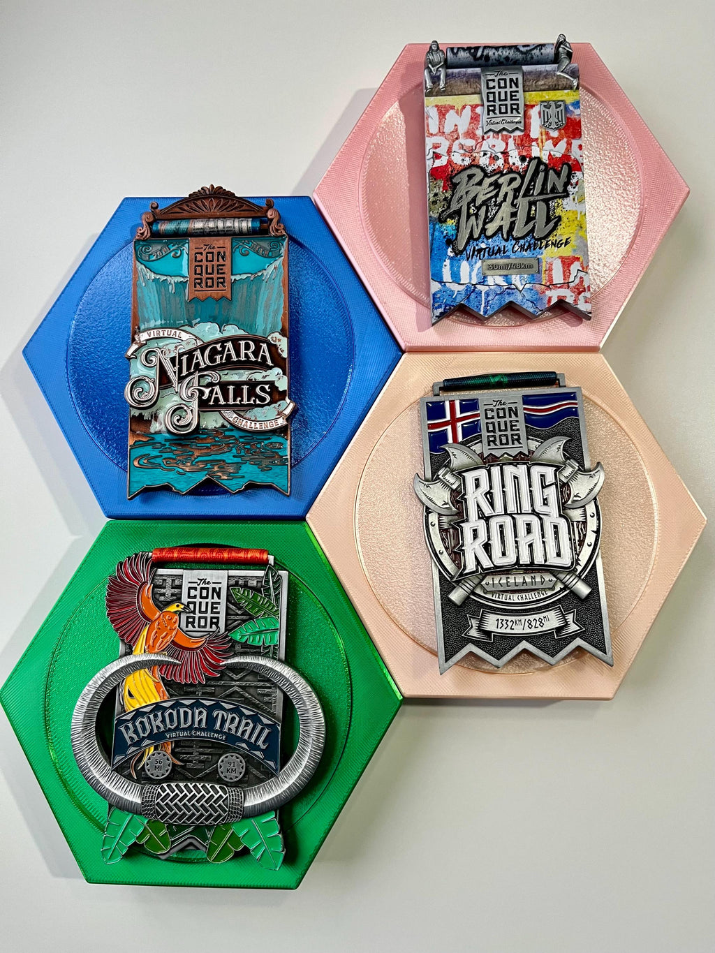 Shiny Honeycomb Medal Holders - Small - 6+ Colours - Made in The UK - Worldwide Shipping