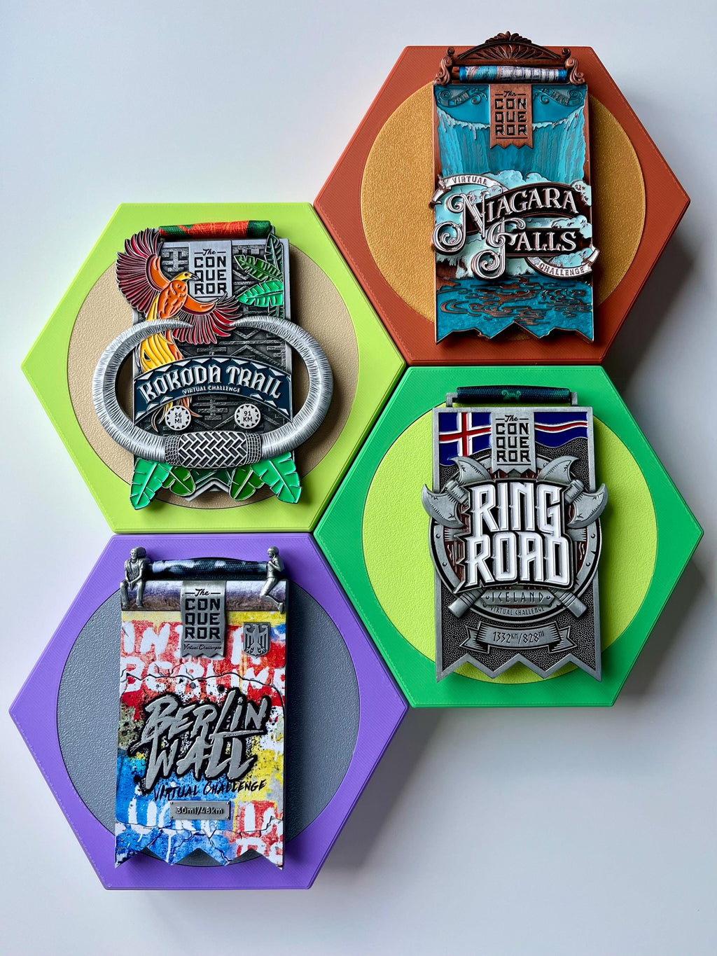 Honeycomb Medal Holder | Small | Dual Colour | 36+ Colours | Made in The UK | Worldwide Shipping