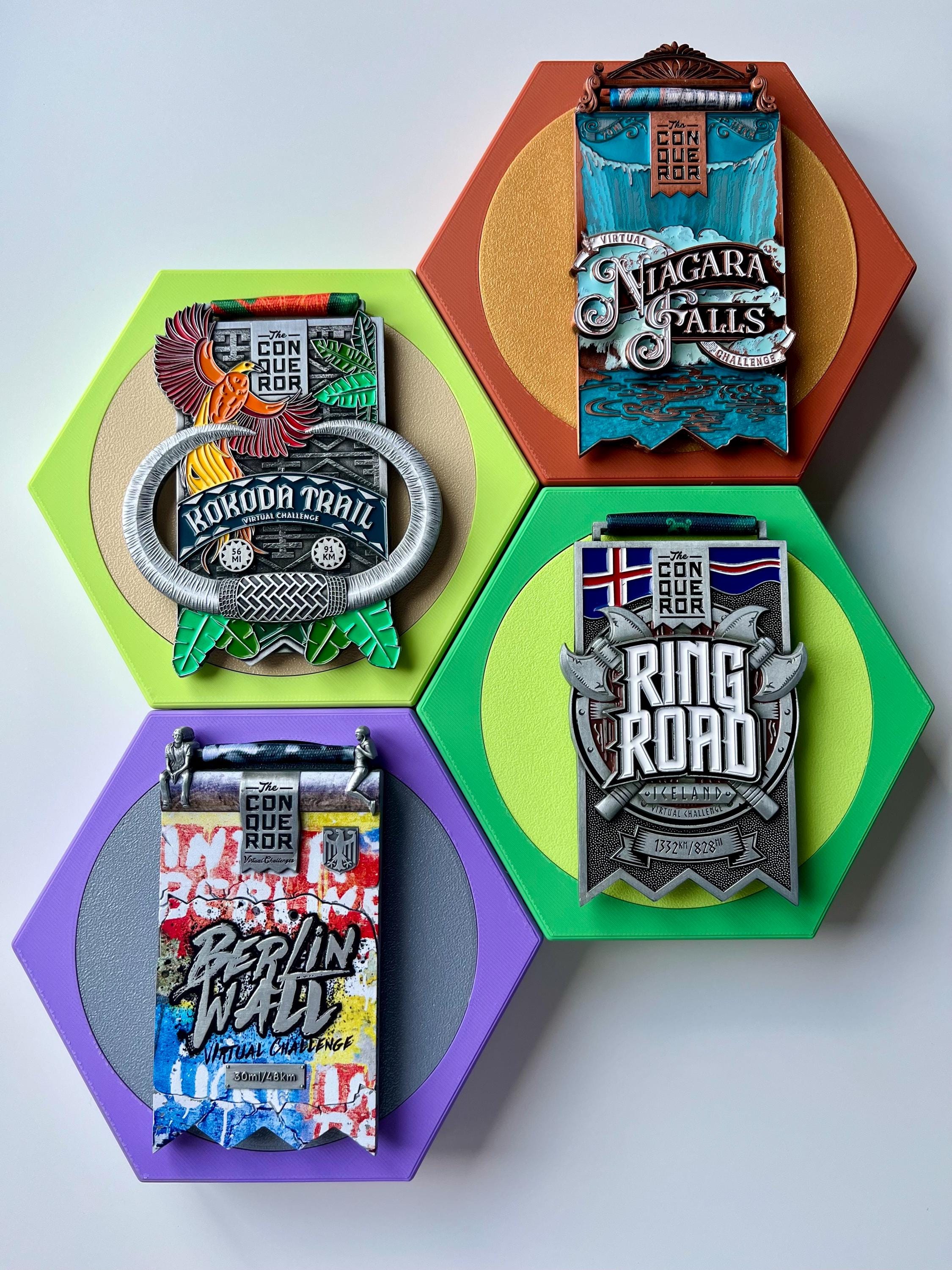 Honeycomb Medal Holder | Small | Dual Colour | 36+ Colours | Made in The UK | Worldwide Shipping